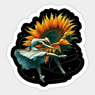 Sunflower Ballet Dancer Fantasy Sticker